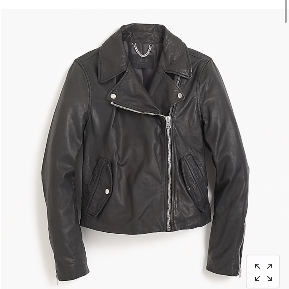 J. Crew Collection leather jacket, black, S
